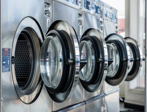 série de laveuse industrielle dans une buanderie